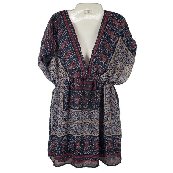 Viintage She's Cool Boho Paisley Floral Blouse Size 1X Y2K Festival Hippie - Picture 1 of 7